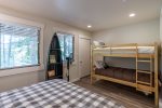 2nd bedroom w Queen bed and 1 set of bunk beds